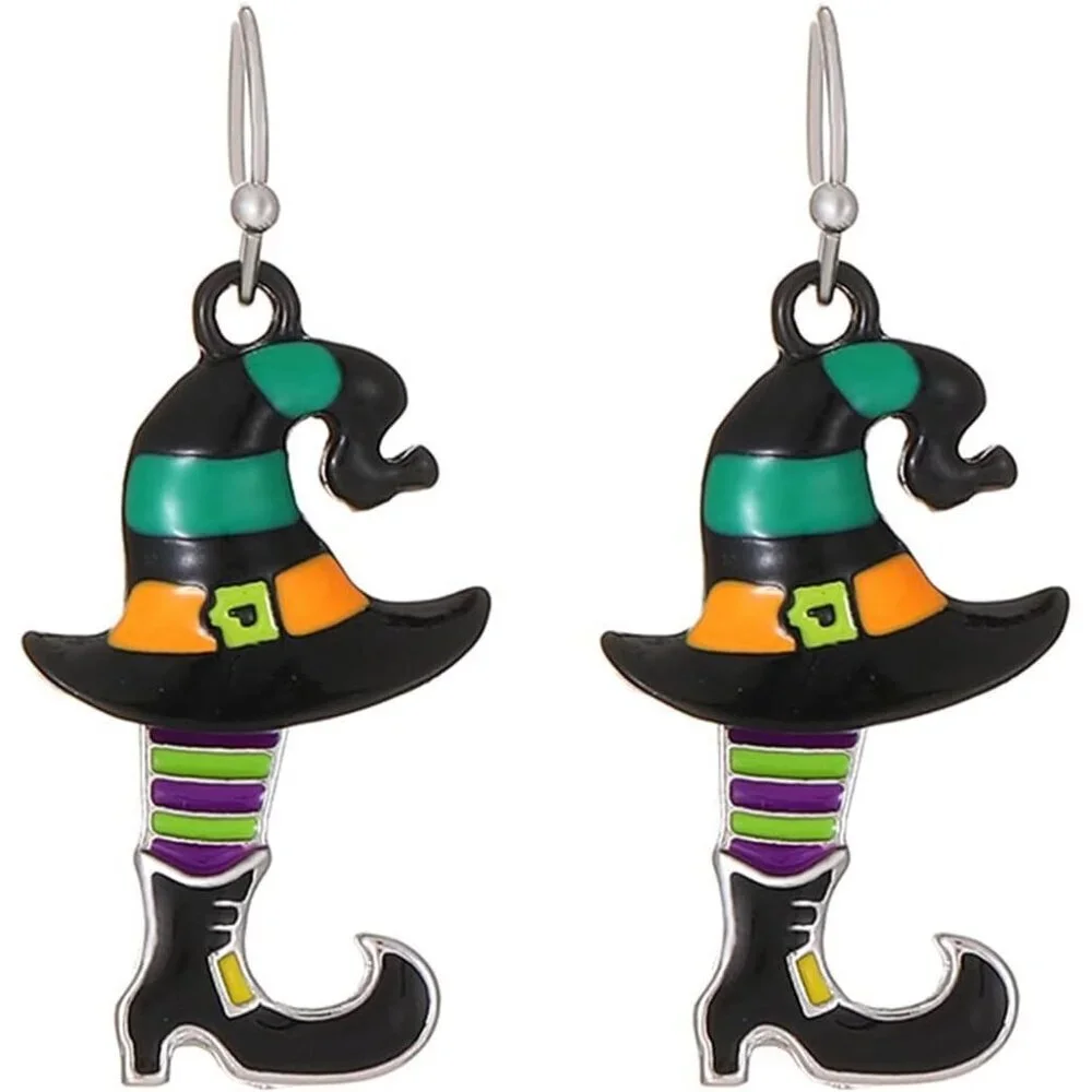 Women's Shoe Ghost Halloween Black Bat Dangle Earrings Boo Cute Pumpkin Women's